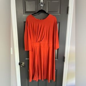 Eloquii 3/4 Sleeve Orange Dress